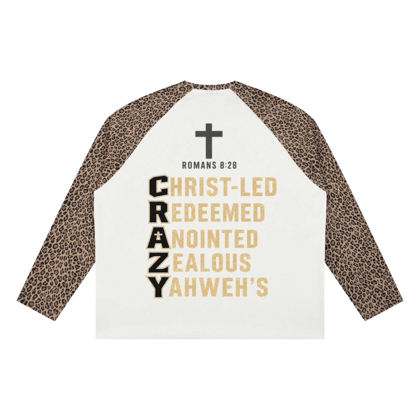 CRAZY COLLECTION - Unisex Leopard Panel Raglan Sleeve T-Shirt