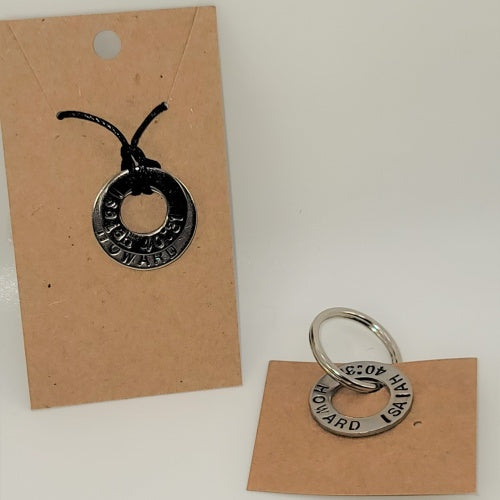 Personalize this Double Stainless Steel Washer Necklace to remember your loved one!