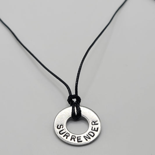What is your word? Personalize or keep SURRENDER for your affirmation necklace
