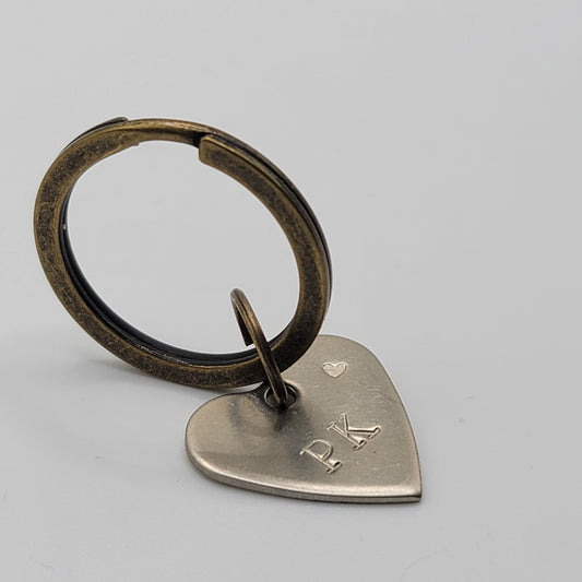 Brass Keychain with Nickel Silver Heart (Customize in Cart)