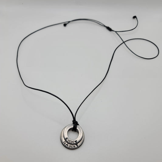 Personalize this Double Stainless Steel Washer Necklace to remember your loved one!