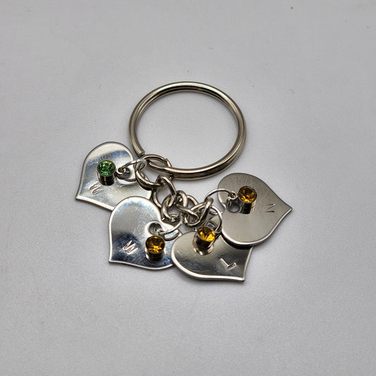 Initial - Birthstone Keychain