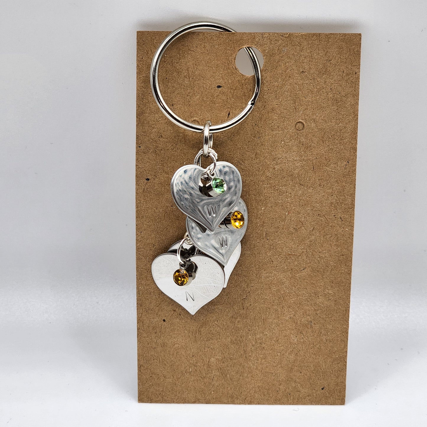 Initial - Birthstone Keychain