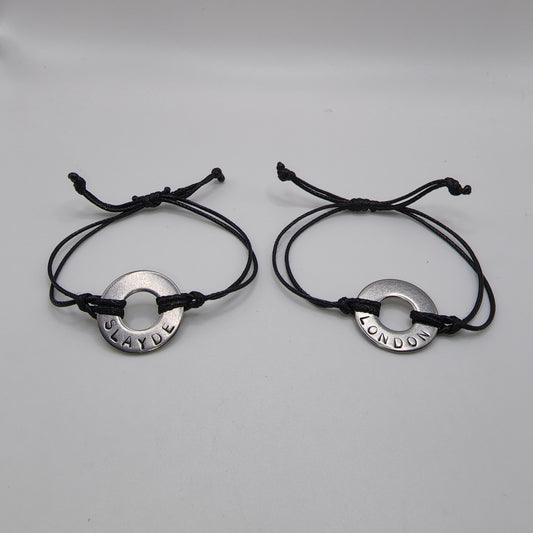 Personalized Stainless Steel Bracelets (set of 2)