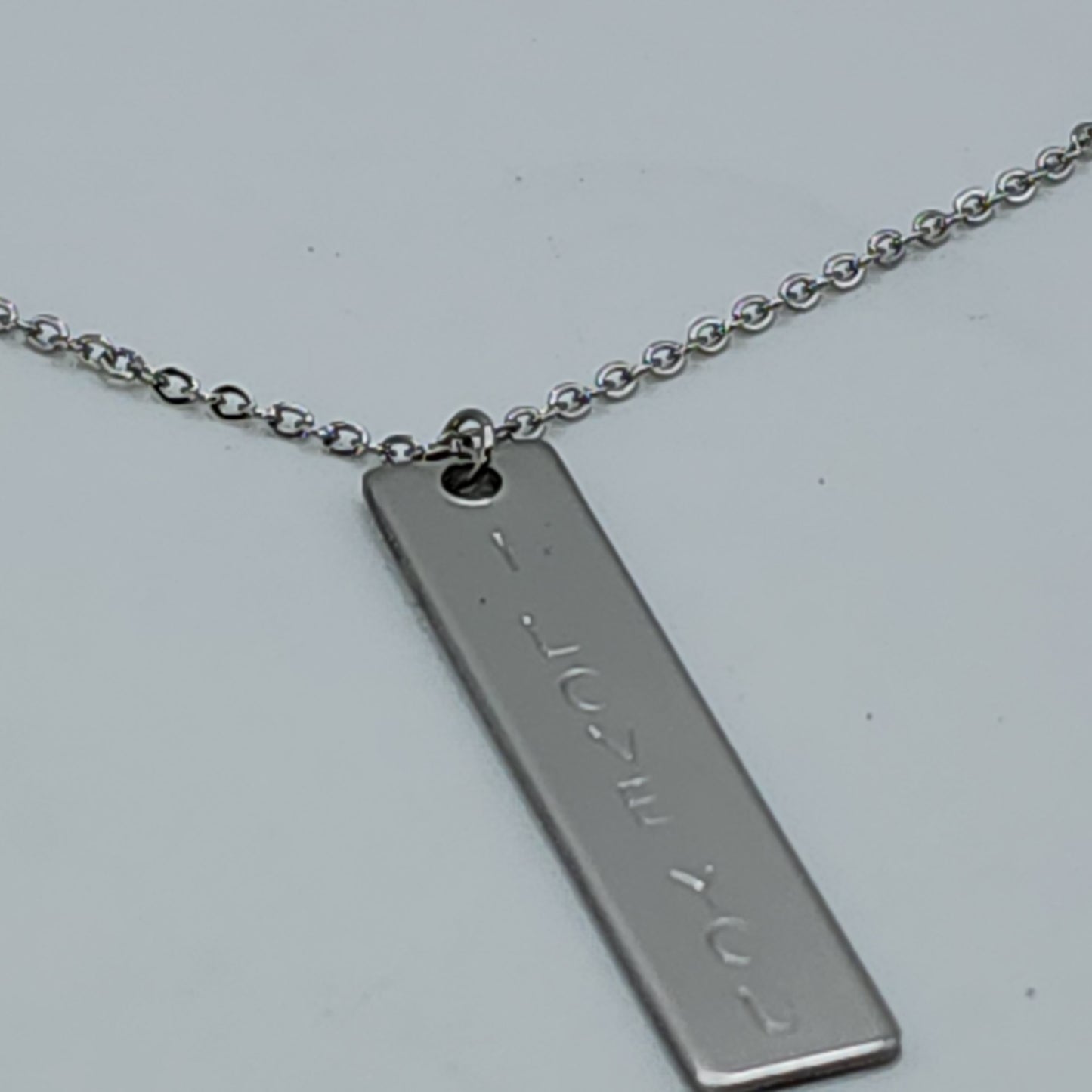 Personalized Stainless Steel Medallion on Stainless Steel chain