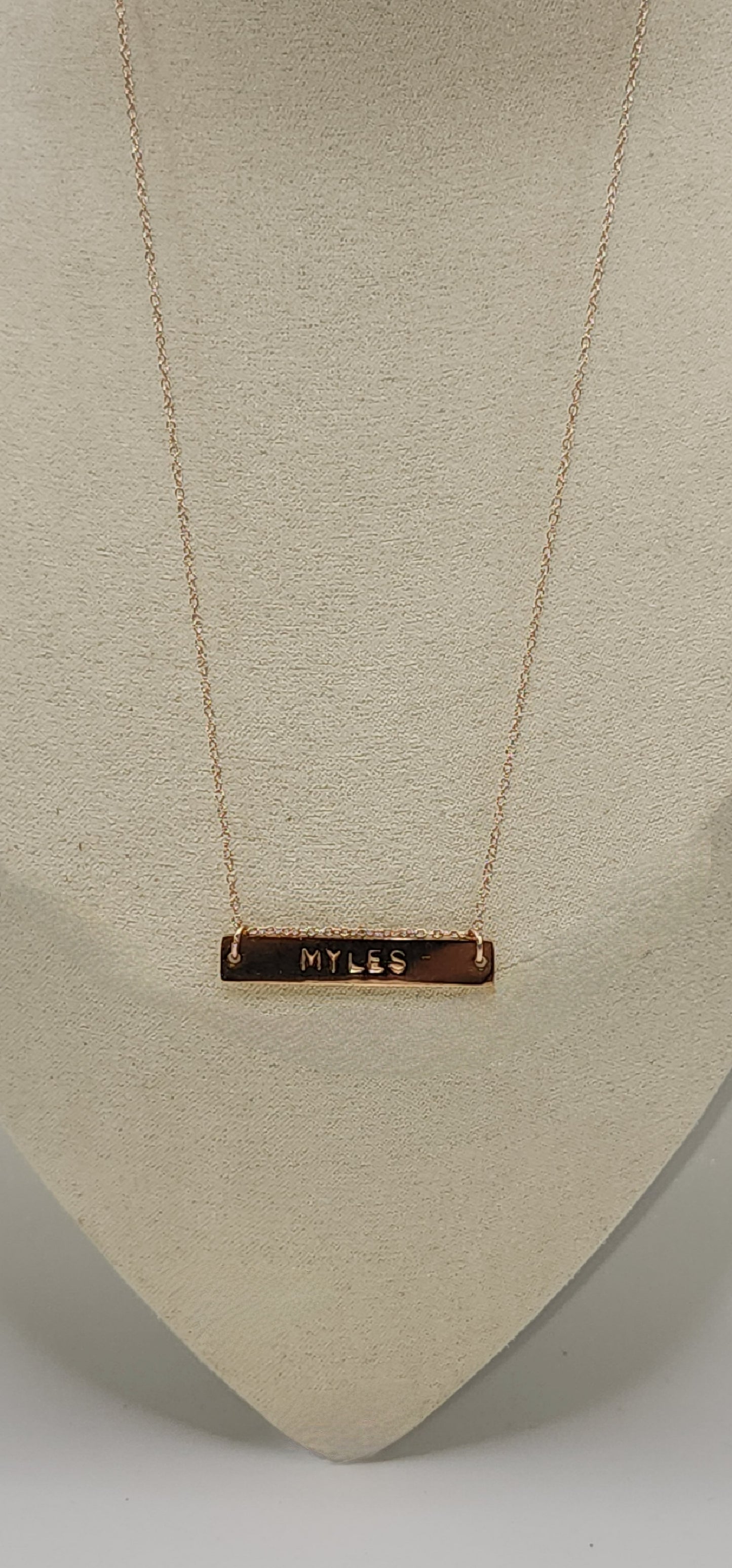 Rose Gold Stainless Steel (Bar only) with Two Holes for a Bracelet or Necklace