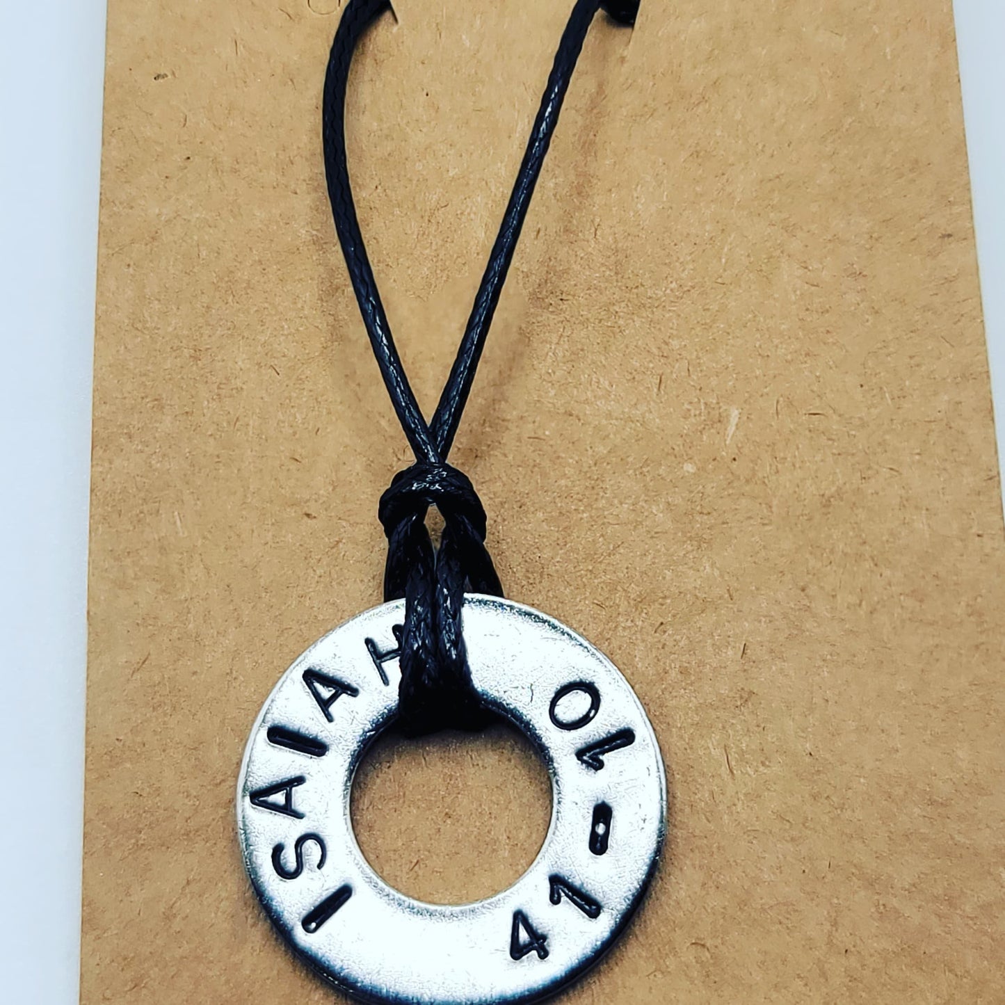 PERSONALIZED NECKLACE Hand Stamped Stainless Steel washer www.KnabCustomDesigns.com