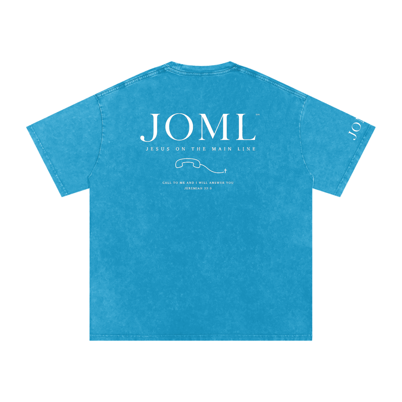 JESUS ON THE MAIN LINE - Snow Washed Oversized Cotton T-Shirt