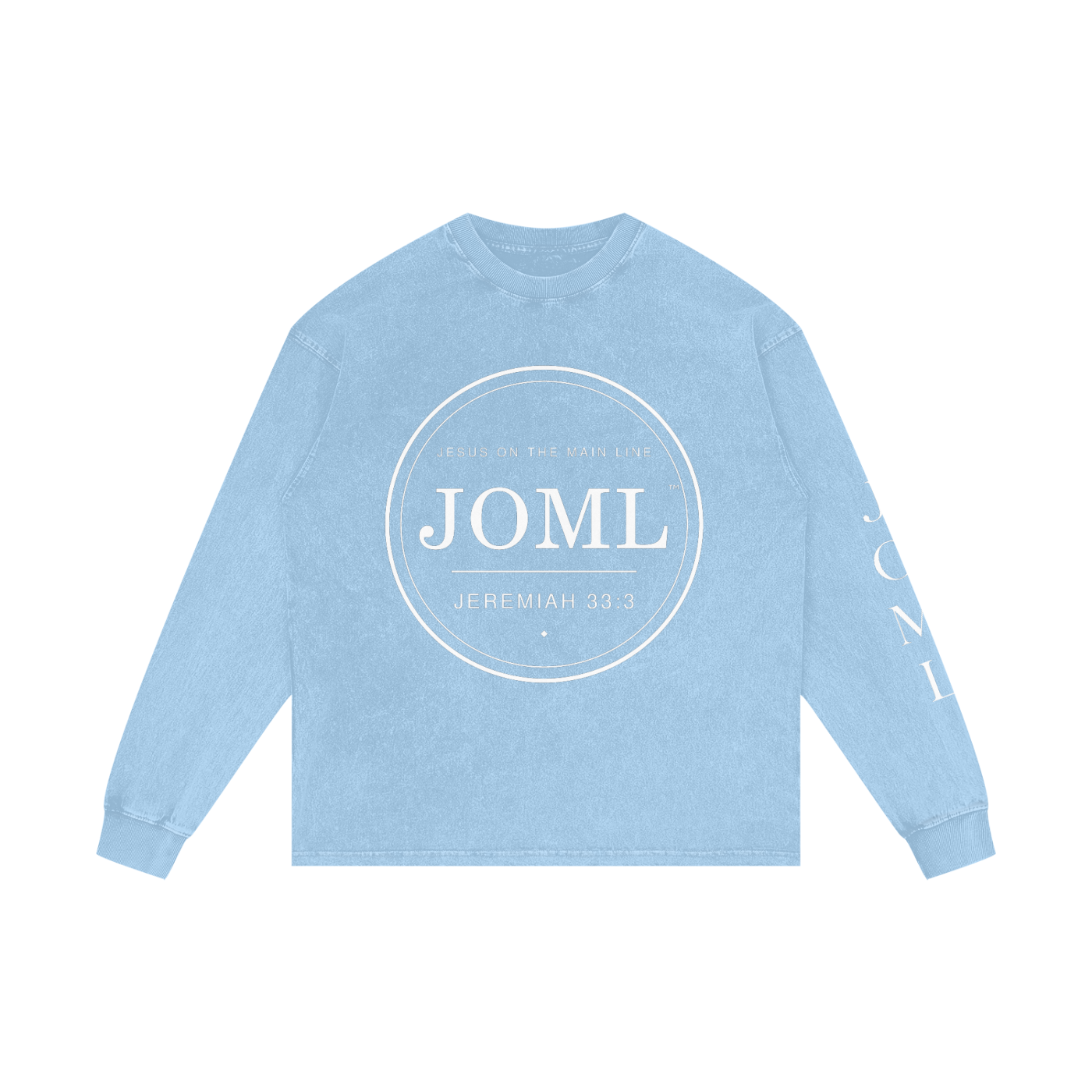 JESUS ON THE MAIN LINE - Acid Wash Oversize Long Sleeve T-Shirt