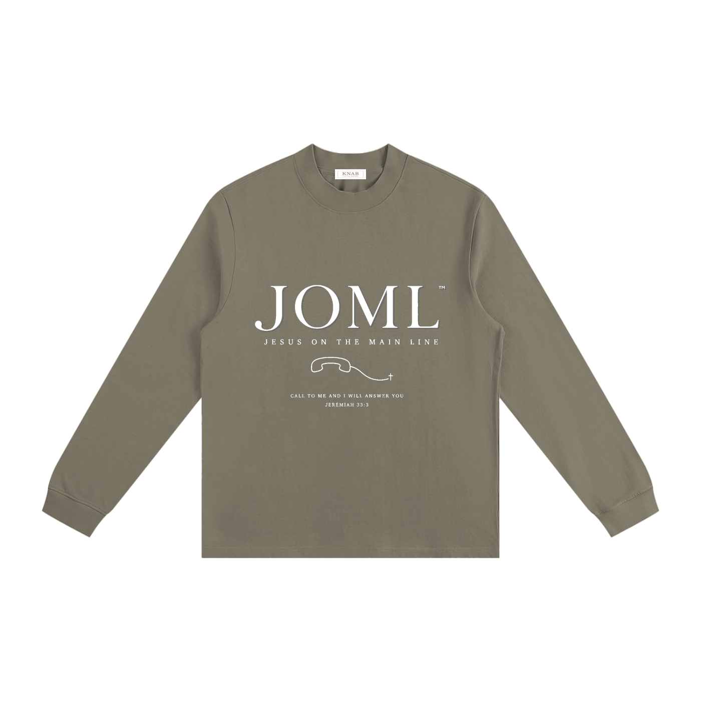 JESUS ON THE MAIN LINE - Essential Non-Shrink Mock Neck Sweatshirt