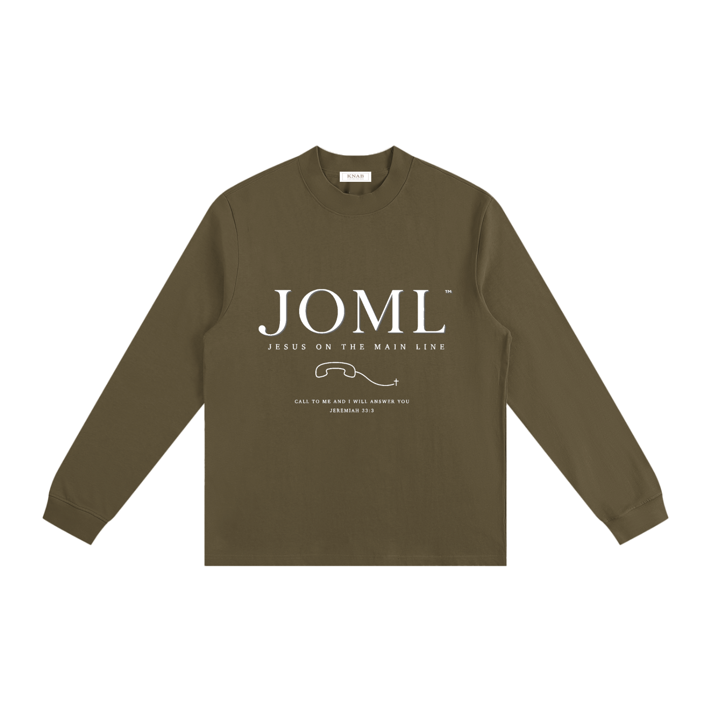 JESUS ON THE MAIN LINE - Essential Non-Shrink Mock Neck Sweatshirt