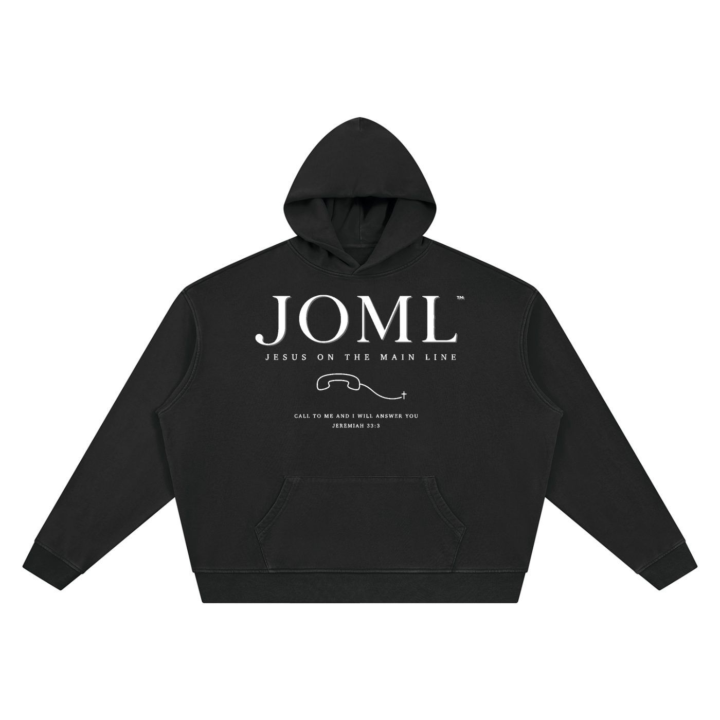 JESUS ON THE MAIN LINE - Unisex Vintage Wash Boxy Hoodie