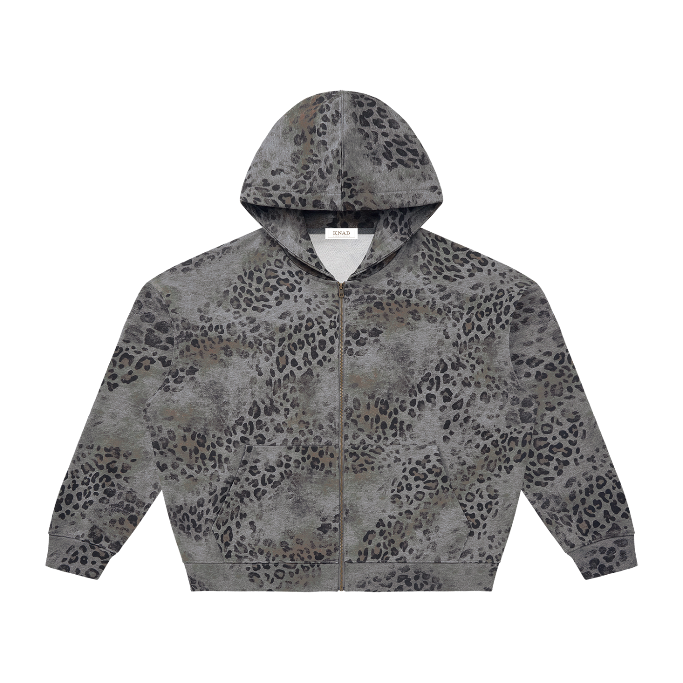 JESUS ON THE MAIN LINE - Unisex Vintage Wash Leopard Full Zip Hoodie