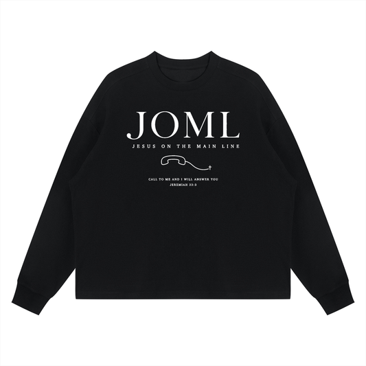 JESUS ON THE MAIN LINE - Unisex Waffle Boxy Long Sleeve T-Shirt