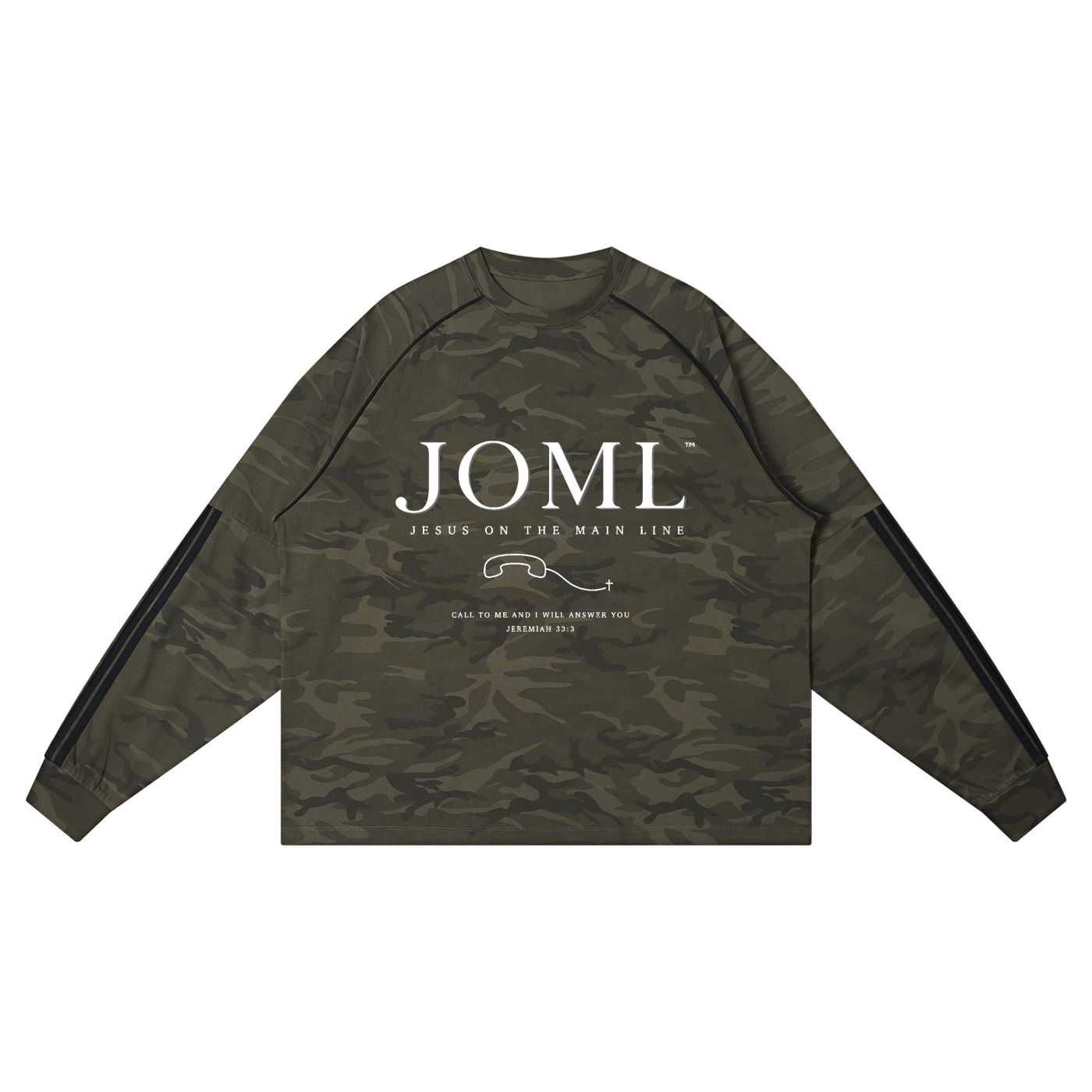 JESUS ON THE MAIN LINE - Unisex Camo Loose Long Sleeve T-Shirt