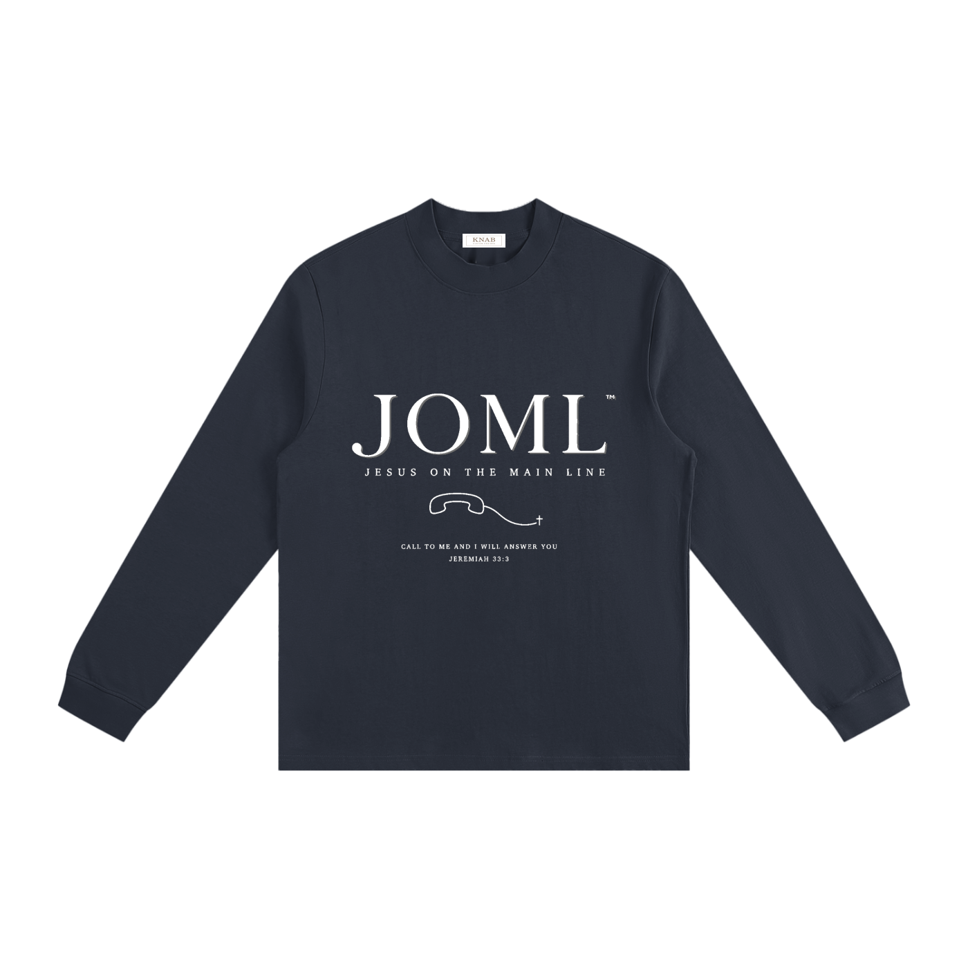 JESUS ON THE MAIN LINE - Essential Non-Shrink Mock Neck Sweatshirt