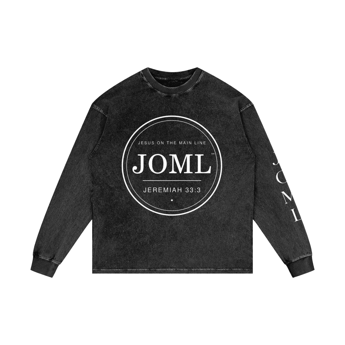 JESUS ON THE MAIN LINE - Acid Wash Oversize Long Sleeve T-Shirt