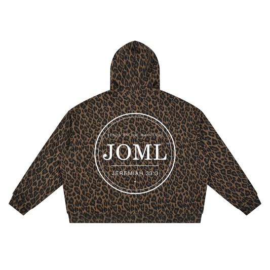 JESUS ON THE MAIN LINE - Unisex Leopard Full Zip Hoodie