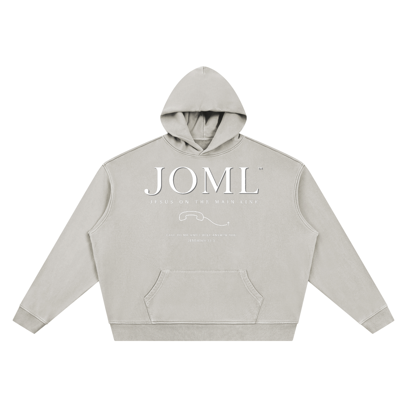 JESUS ON THE MAIN LINE - Unisex Vintage Wash Boxy Hoodie