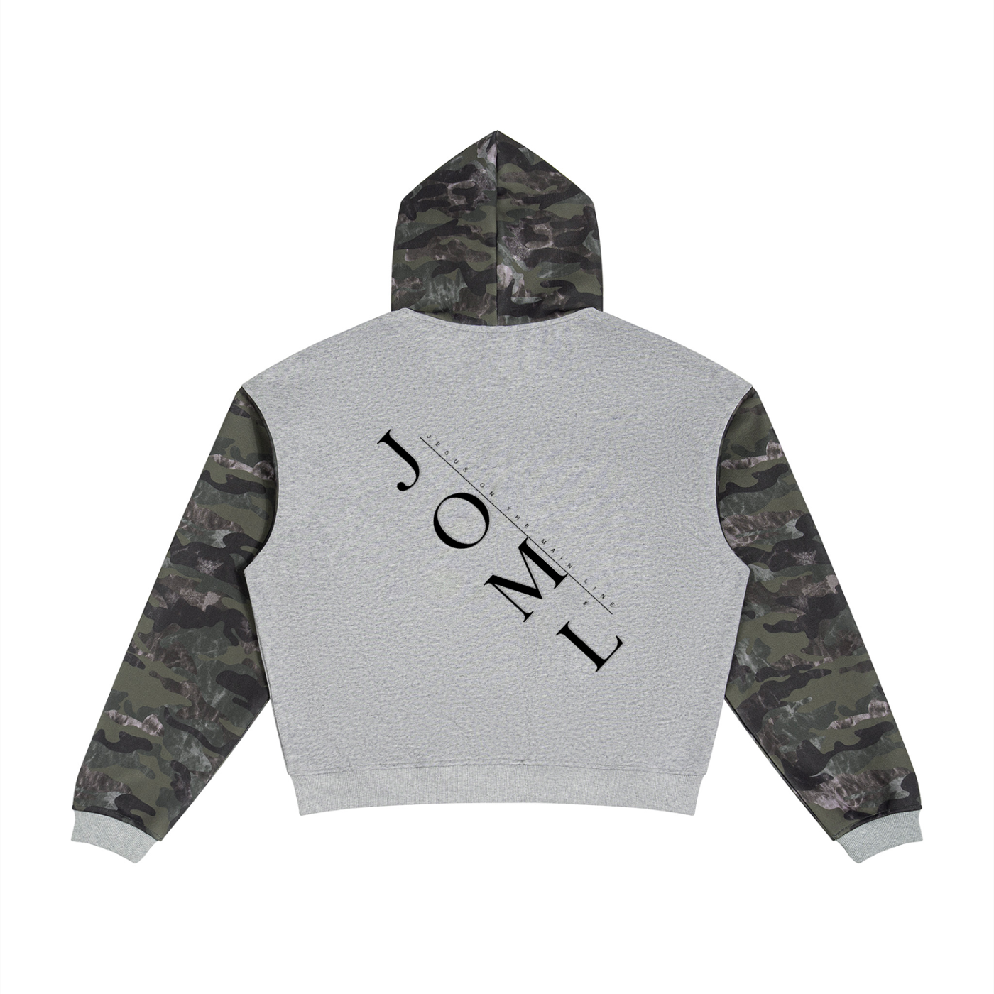 JESUS ON THE MAIN LINE - Unisex Colorblock Camo Full Zip Boxy Hoodie