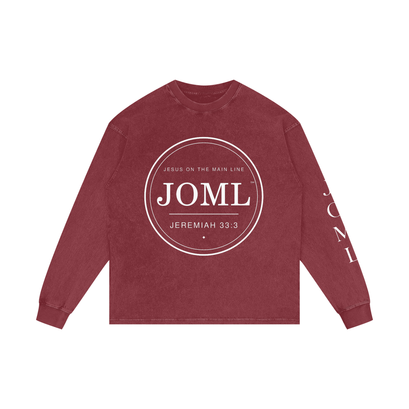 JESUS ON THE MAIN LINE - Acid Wash Oversize Long Sleeve T-Shirt
