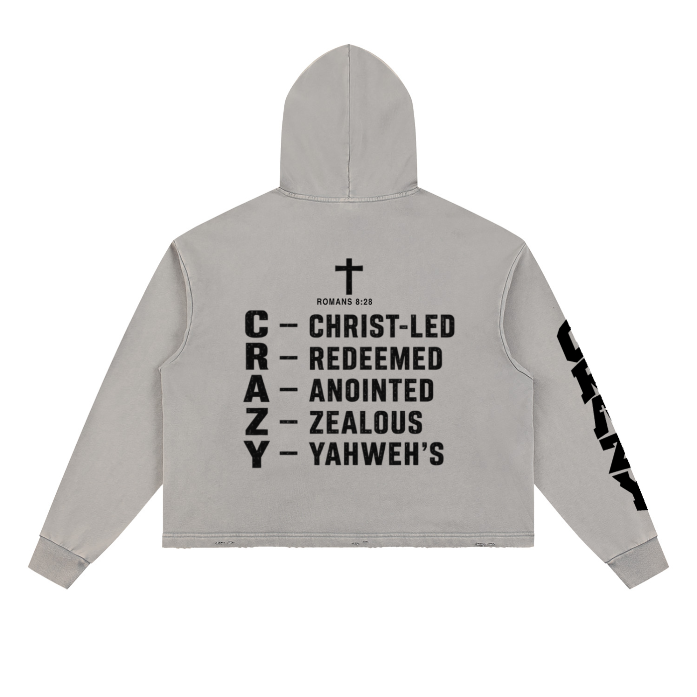 CRAZY COLLECTION - Vintage Washed Frayed-Hem Hoodie
