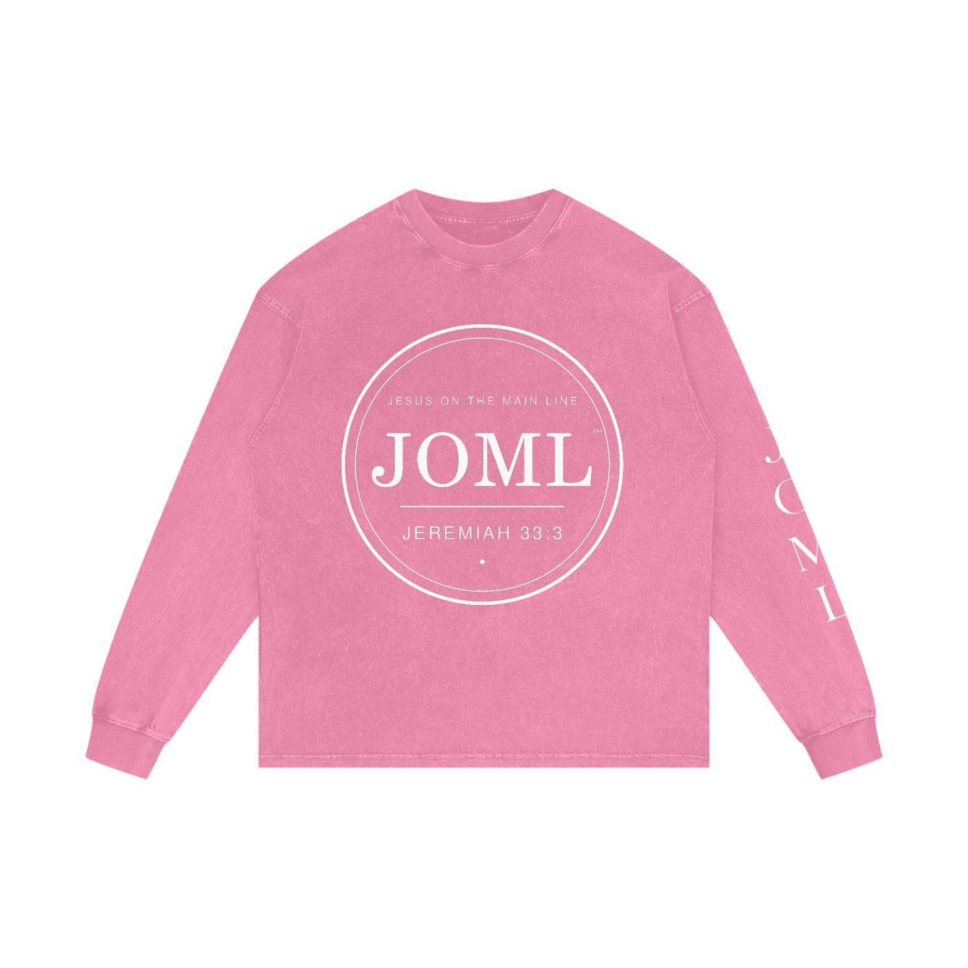 JESUS ON THE MAIN LINE - Acid Wash Oversize Long Sleeve T-Shirt