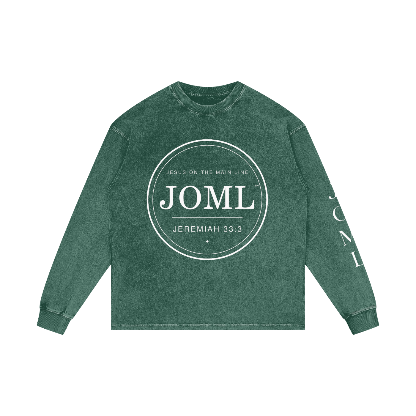 JESUS ON THE MAIN LINE - Acid Wash Oversize Long Sleeve T-Shirt