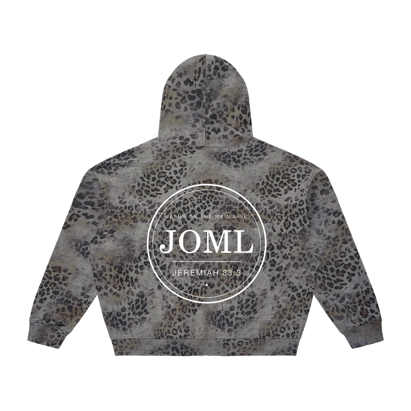 JESUS ON THE MAIN LINE - Unisex Vintage Wash Leopard Full Zip Hoodie