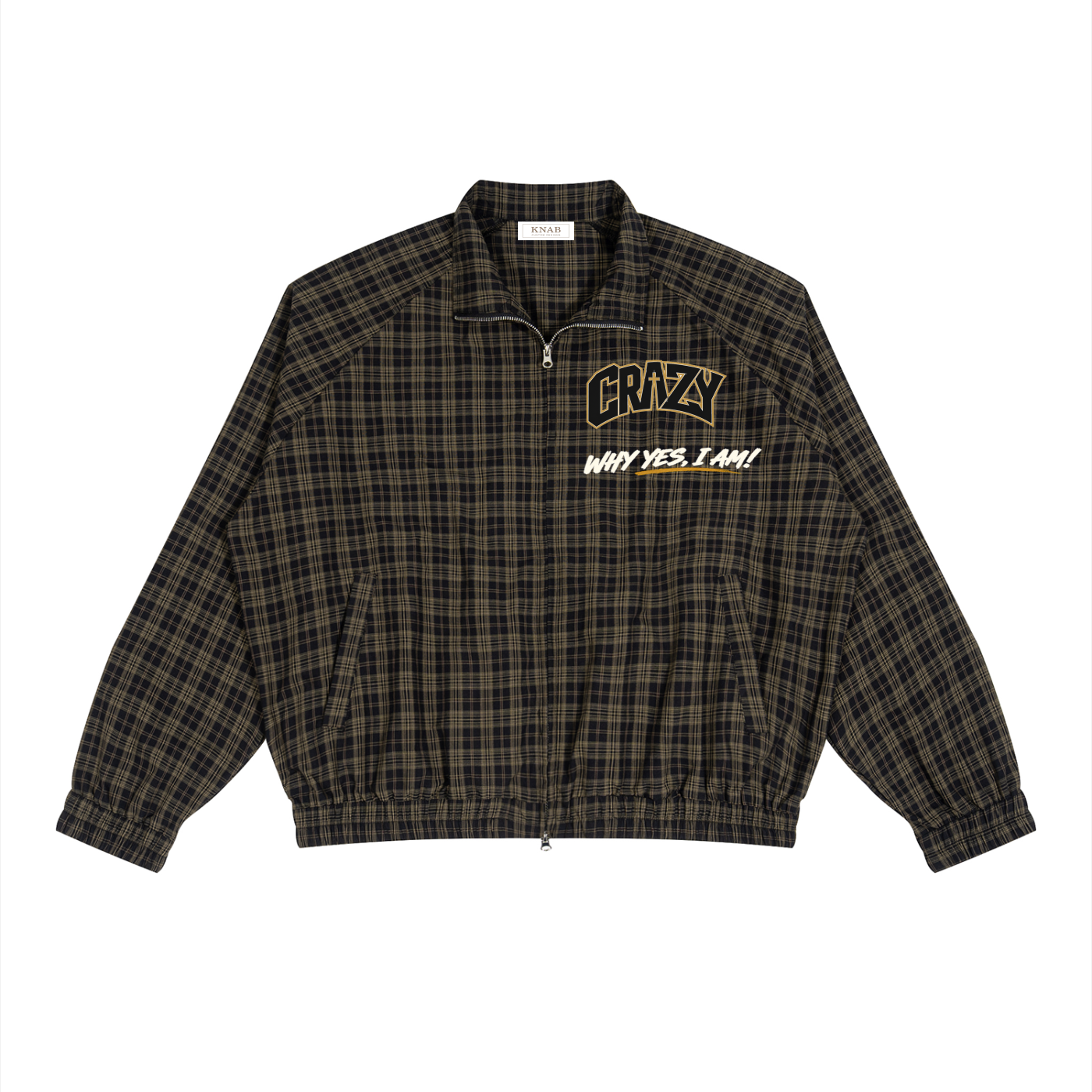 CRAZY - Unisex Plaid Full-Zip Track Jacket