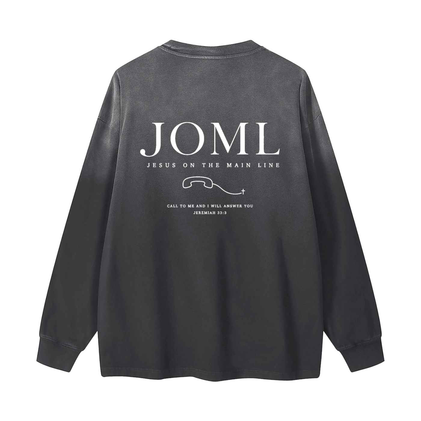 JESUS ON THE MAIN LINE - Gradient Washed Long Sleeve T-Shirt