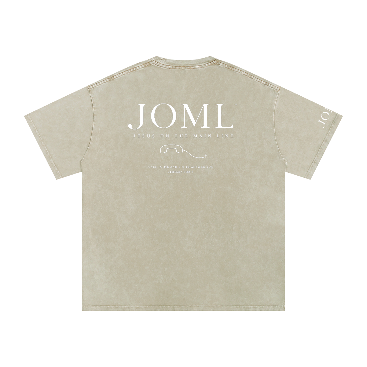 JESUS ON THE MAIN LINE - Snow Washed Oversized Cotton T-Shirt