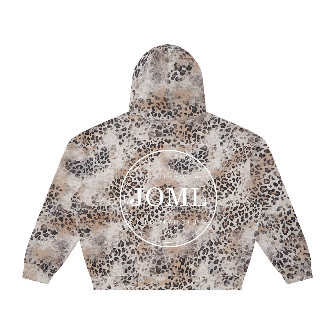 JESUS ON THE MAIN LINE - Unisex Vintage Wash Leopard Full Zip Hoodie