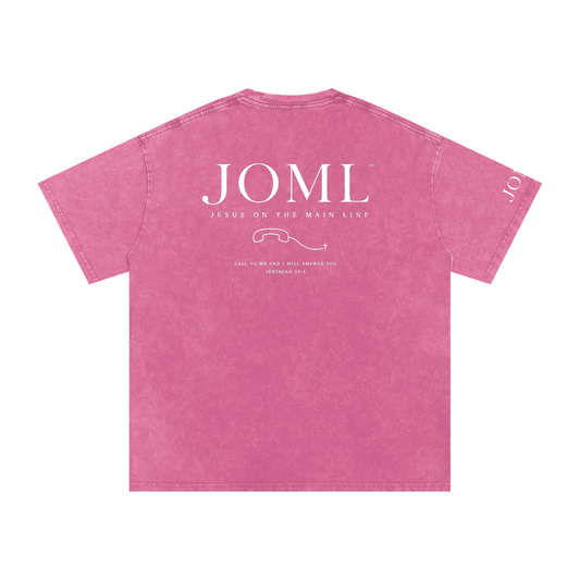JESUS ON THE MAIN LINE - Snow Washed Oversized Cotton T-Shirt