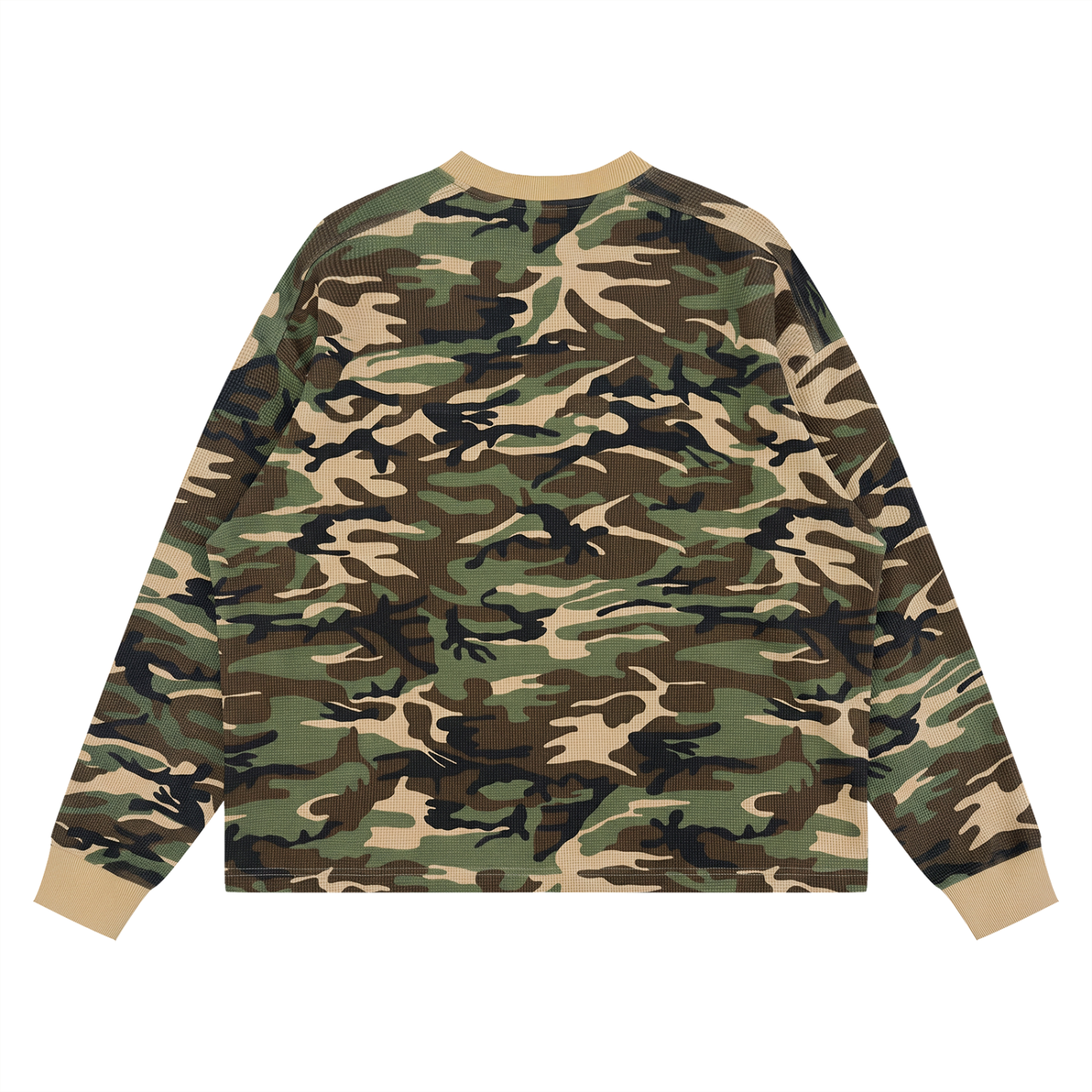 JESUS ON THE MAIN LINE - Unisex Waffle Boxy Long Sleeve T-Shirt