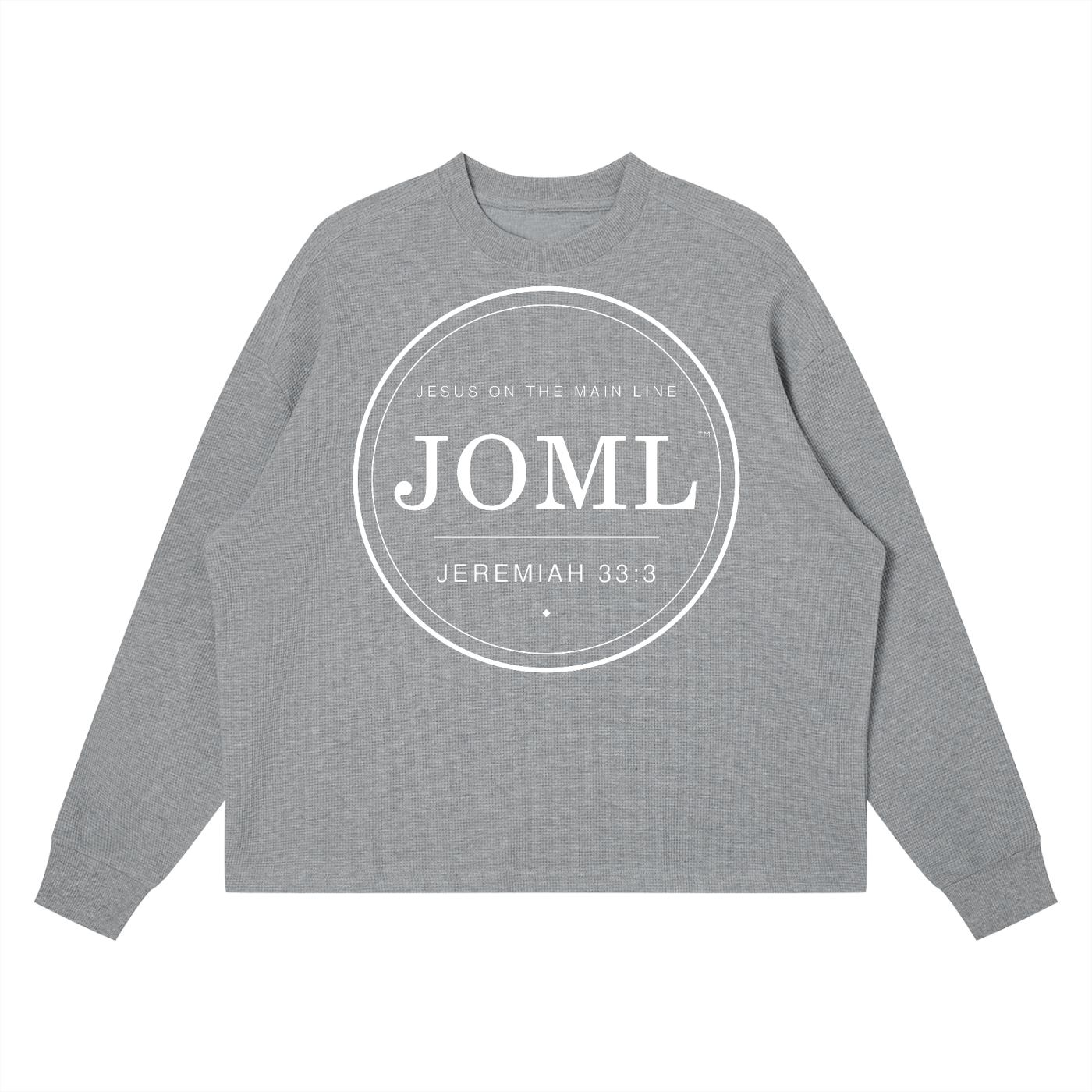 JESUS ON THE MAIN LINE - Unisex Waffle Boxy Long Sleeve T-Shirt