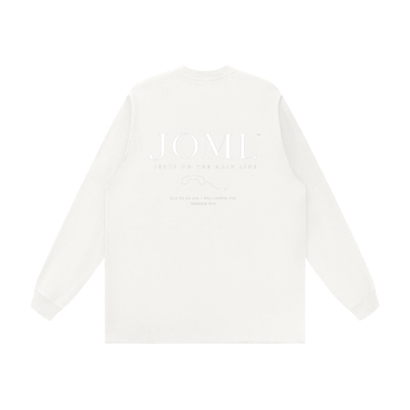 JESUS ON THE MAIN LINE - Unisex Raw Hem Long Sleeve T-Shirt