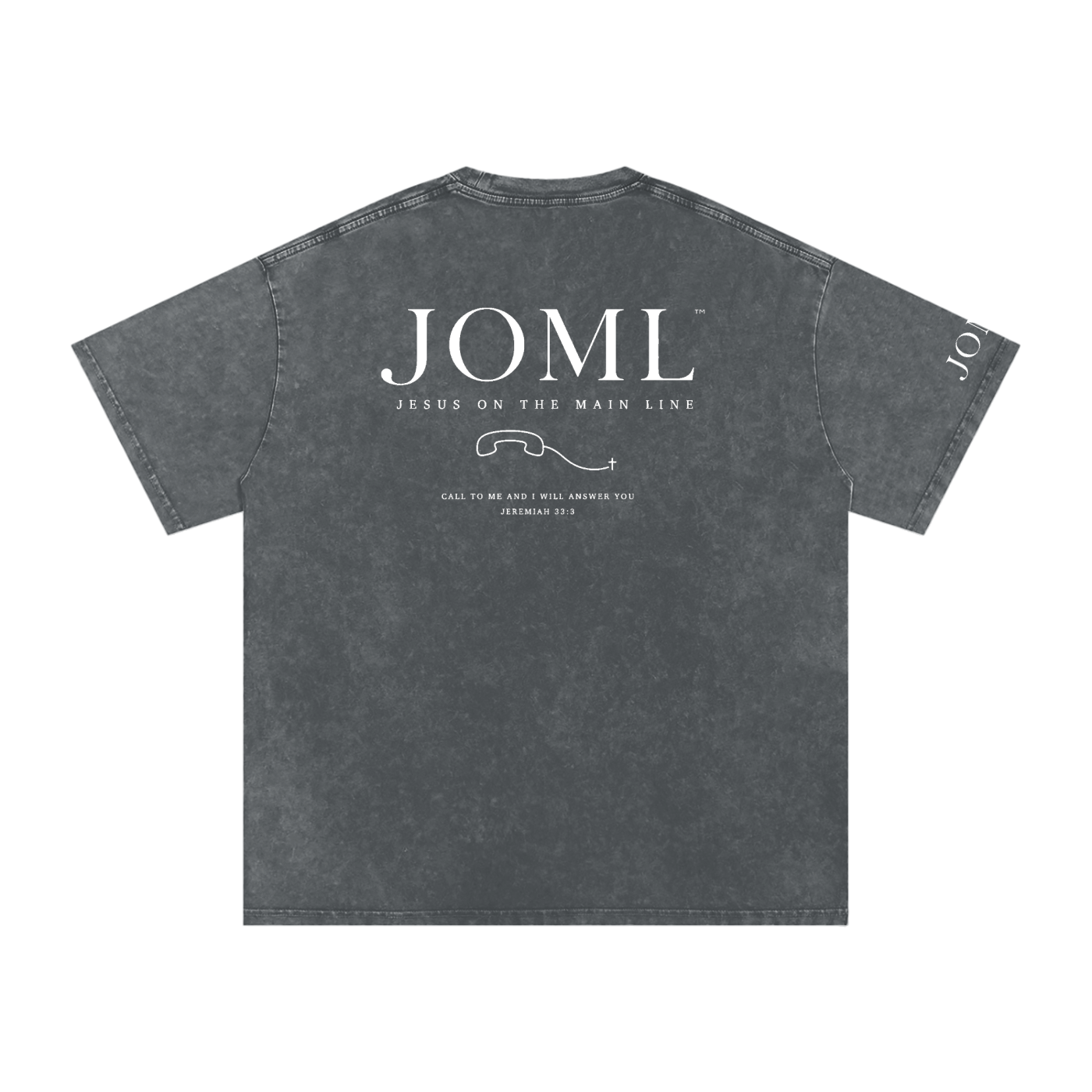 JESUS ON THE MAIN LINE - Snow Washed Oversized Cotton T-Shirt