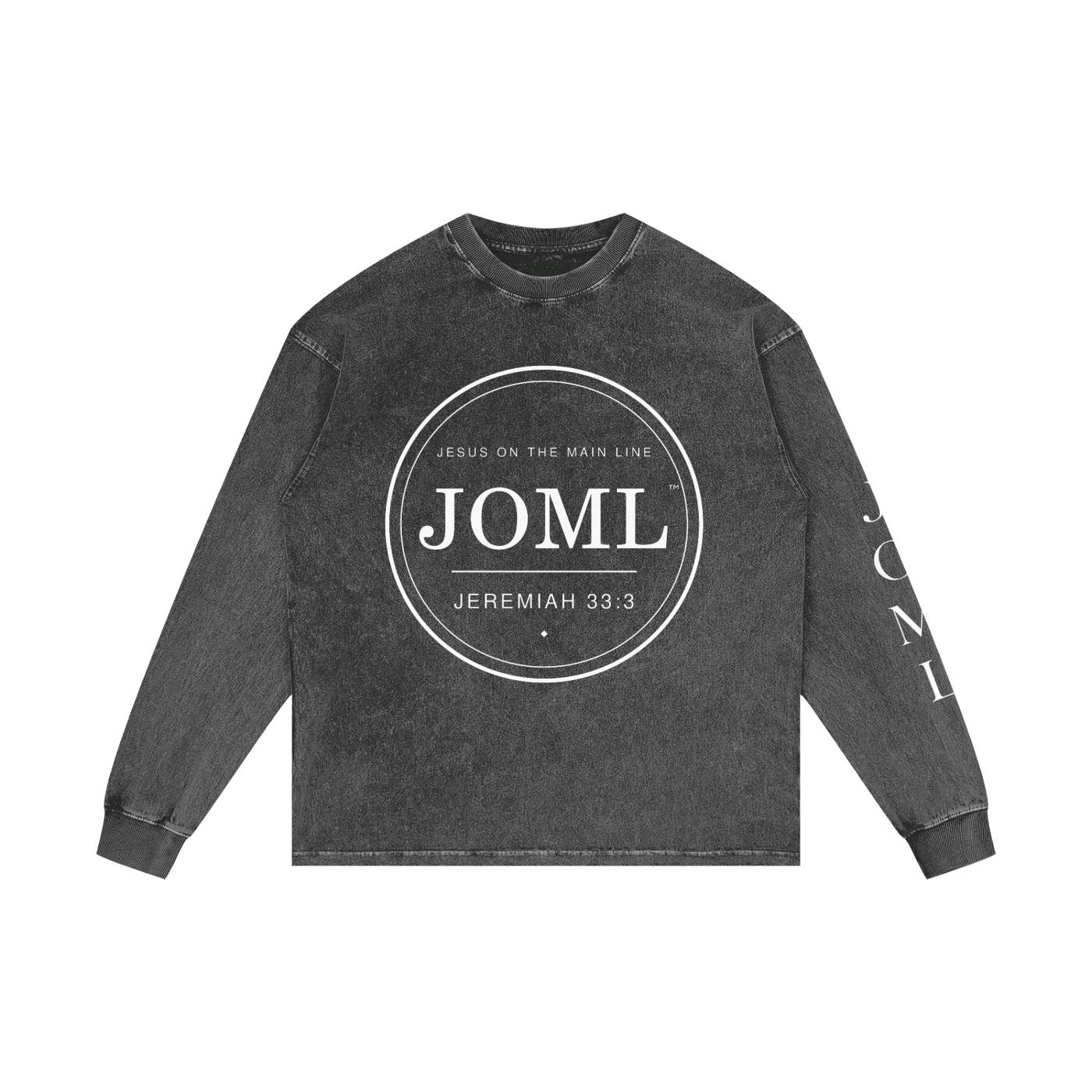 JESUS ON THE MAIN LINE - Acid Wash Oversize Long Sleeve T-Shirt