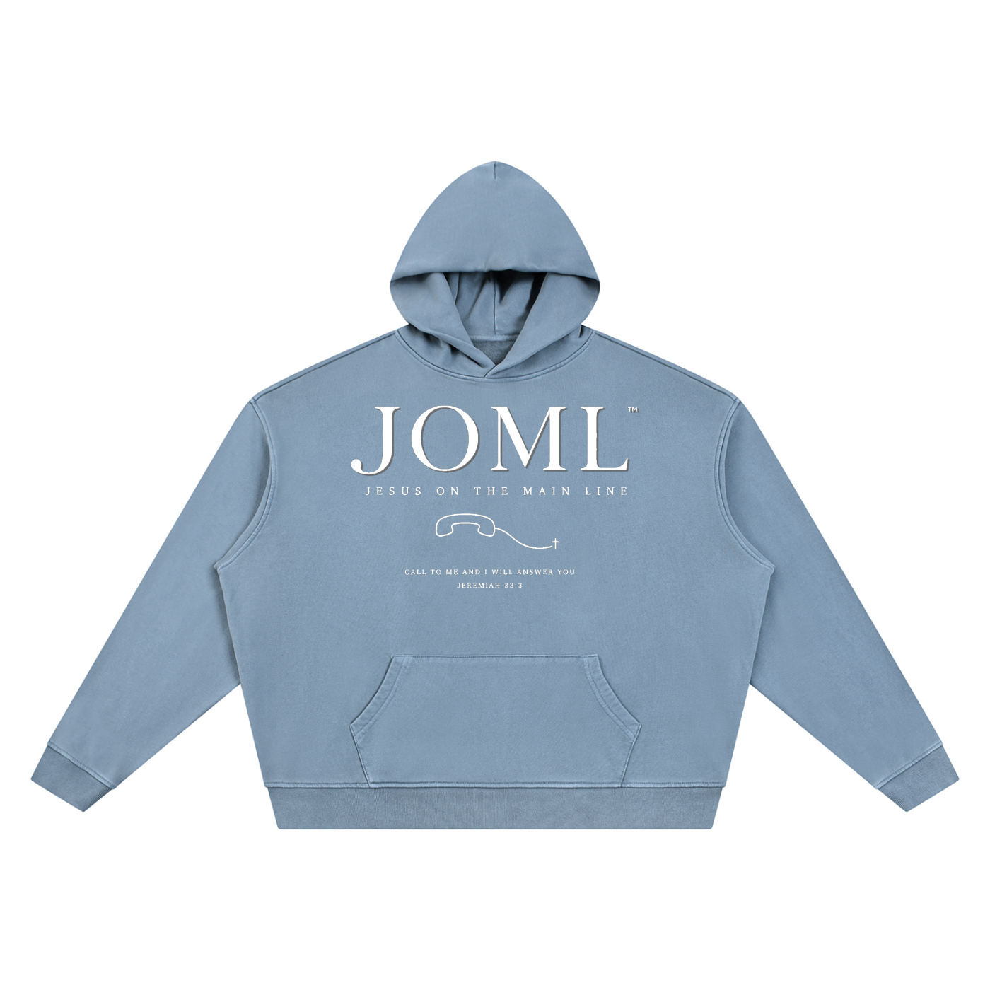 JESUS ON THE MAIN LINE - Unisex Vintage Wash Boxy Hoodie