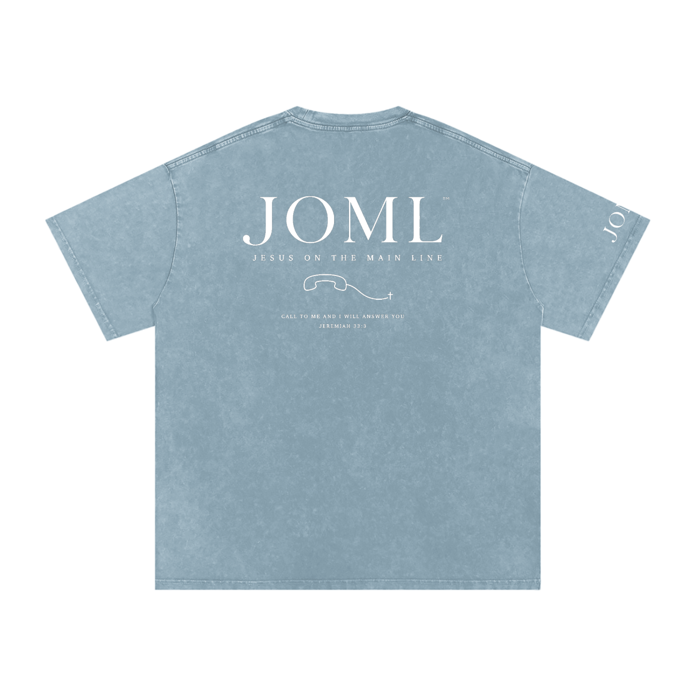 JESUS ON THE MAIN LINE - Snow Washed Oversized Cotton T-Shirt