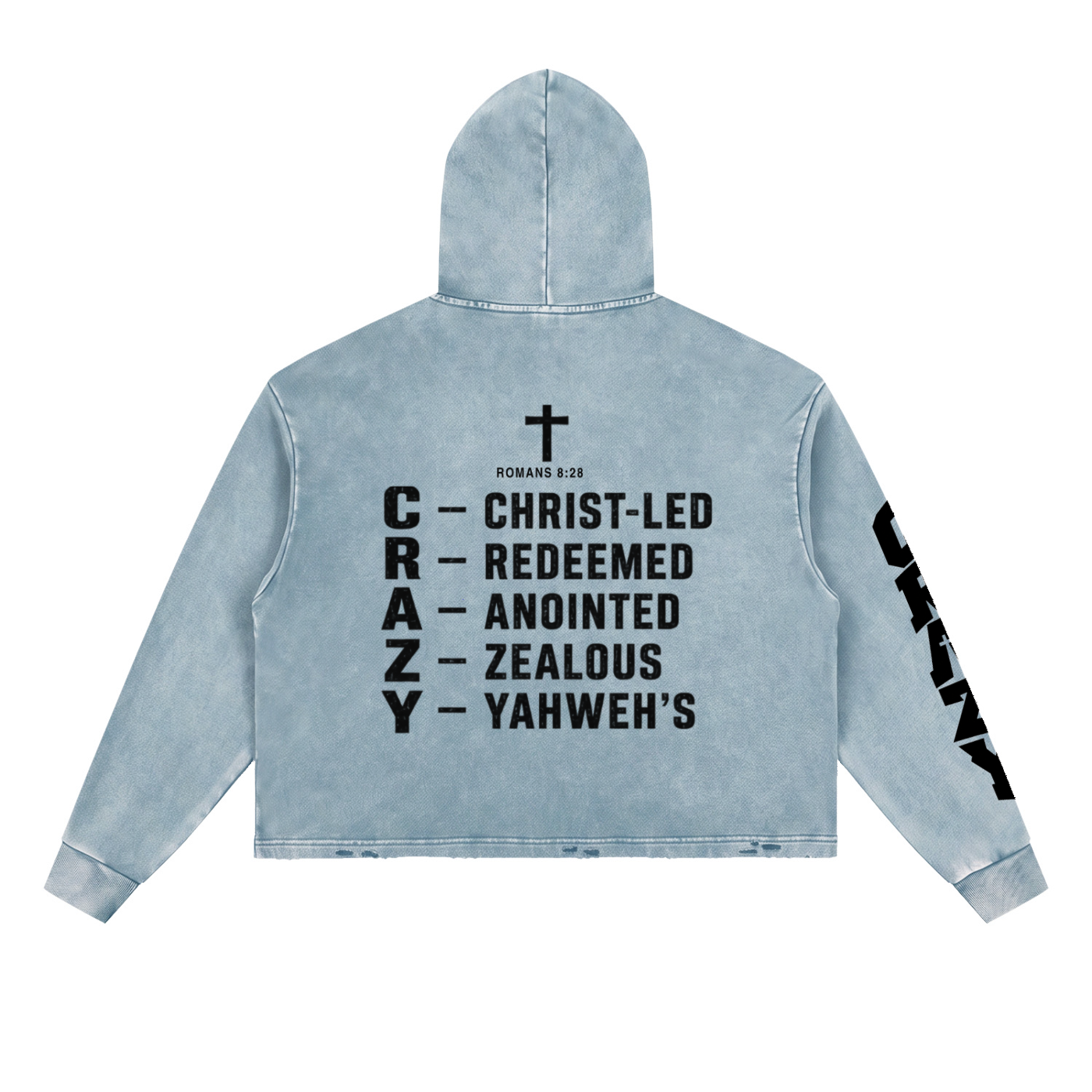 CRAZY COLLECTION - Vintage Washed Frayed-Hem Hoodie