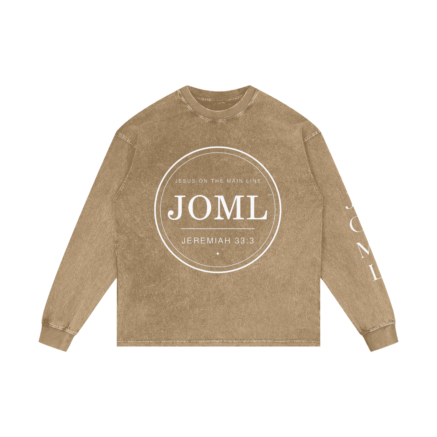JESUS ON THE MAIN LINE - Acid Wash Oversize Long Sleeve T-Shirt