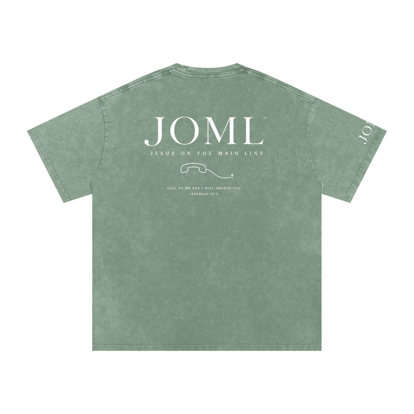 JESUS ON THE MAIN LINE - Snow Washed Oversized Cotton T-Shirt