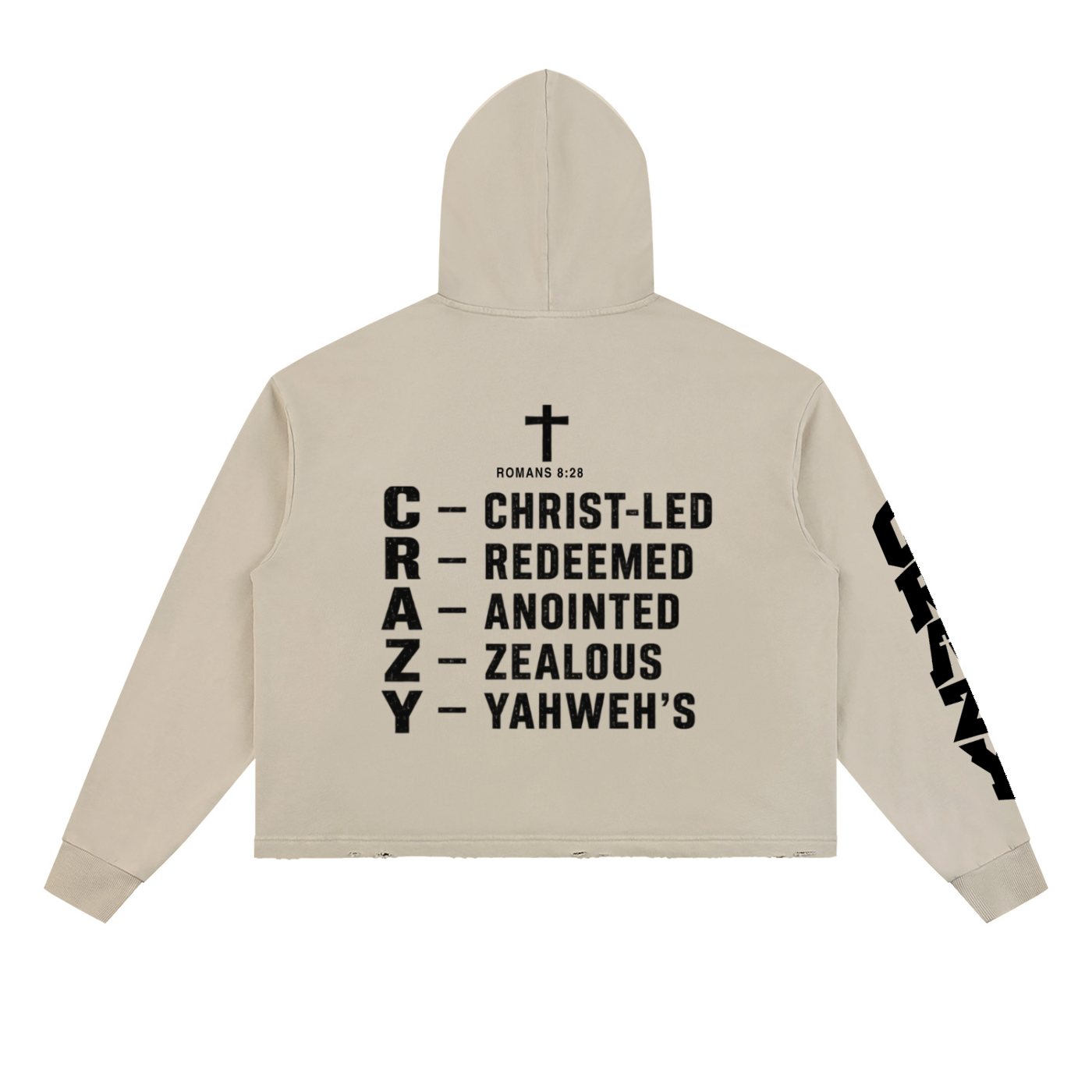 CRAZY COLLECTION - Vintage Washed Frayed-Hem Hoodie