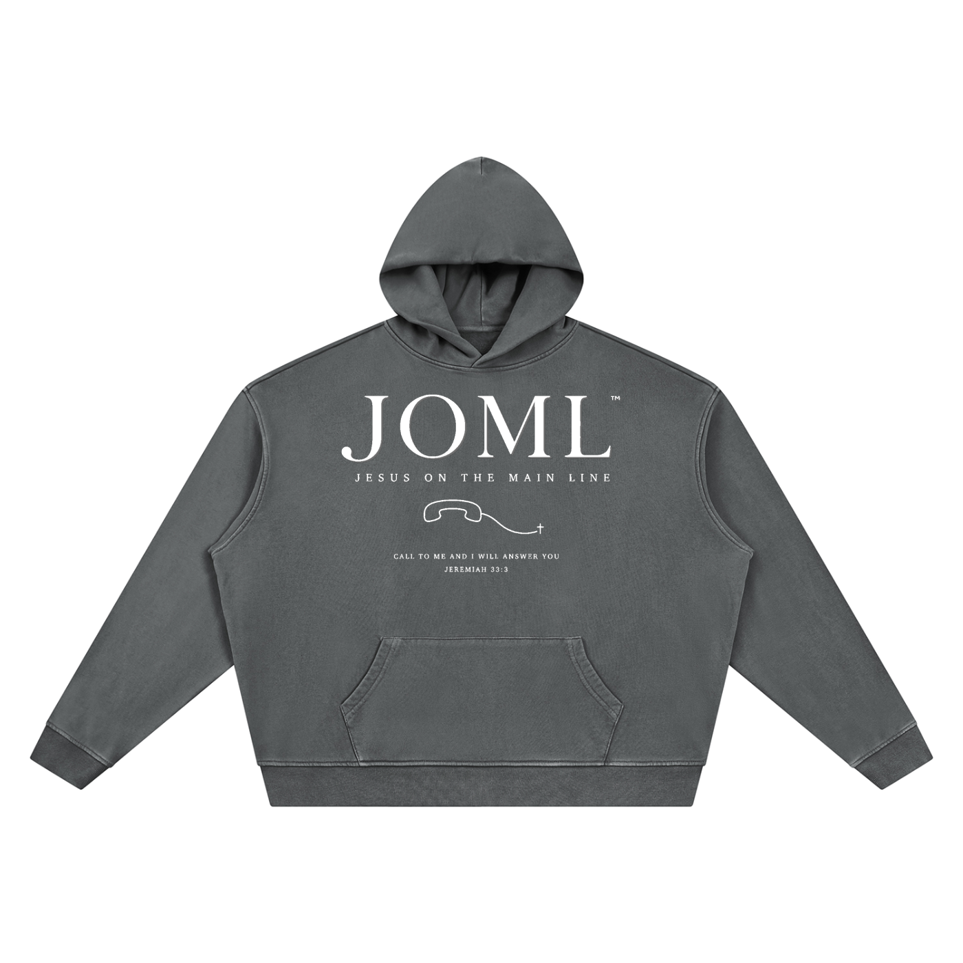 JESUS ON THE MAIN LINE - Unisex Vintage Wash Boxy Hoodie