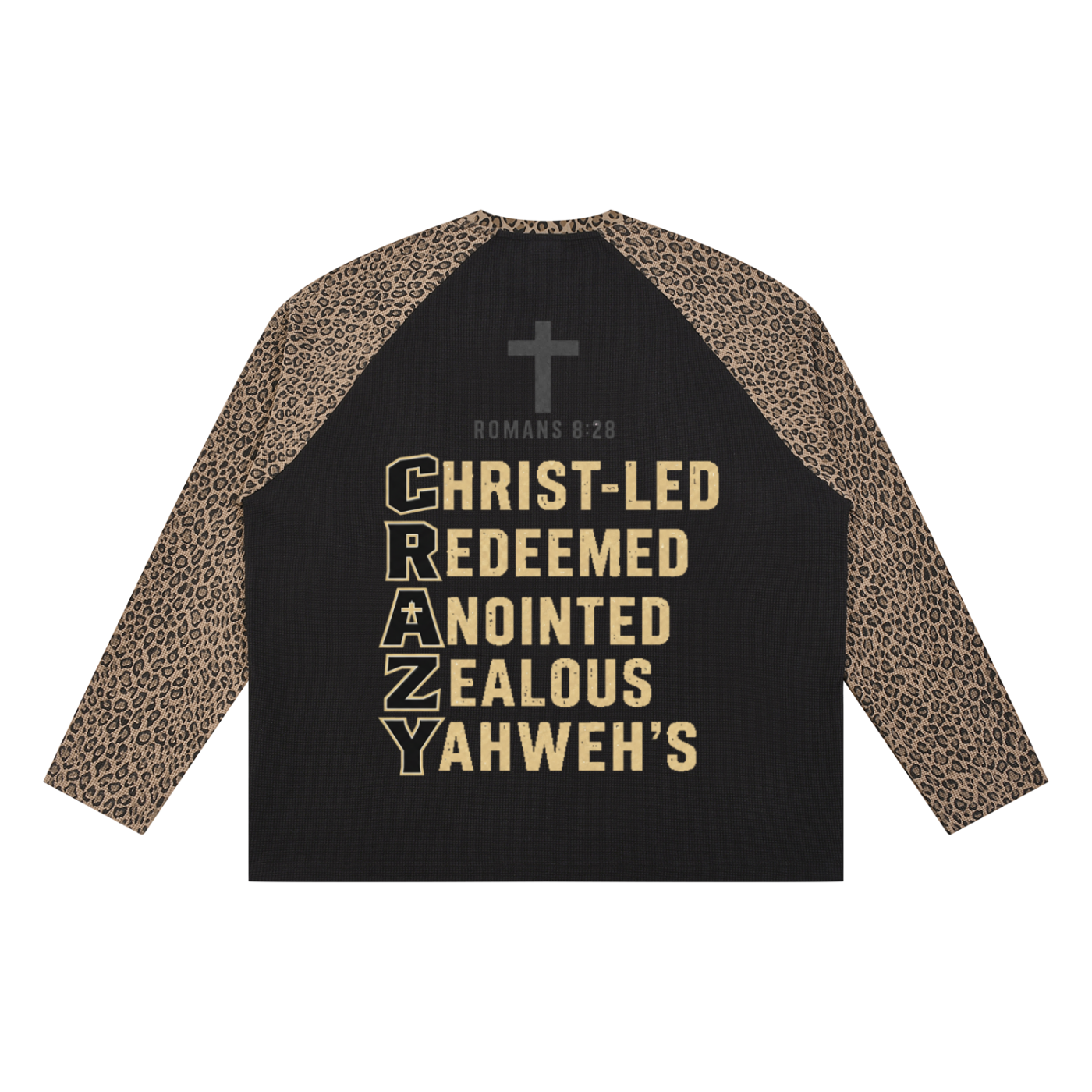 CRAZY COLLECTION - Unisex Leopard Panel Raglan Sleeve T-Shirt