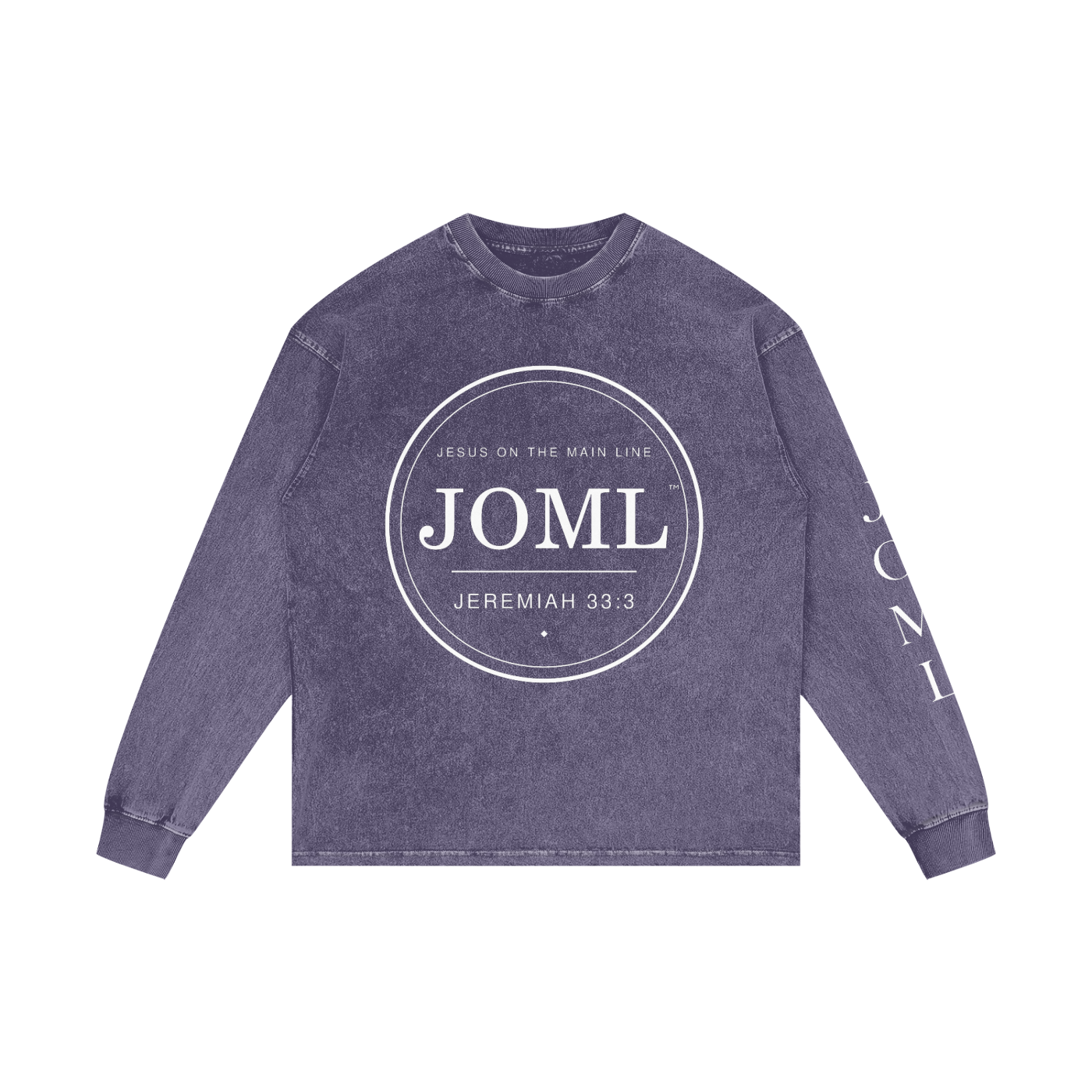 JESUS ON THE MAIN LINE - Acid Wash Oversize Long Sleeve T-Shirt