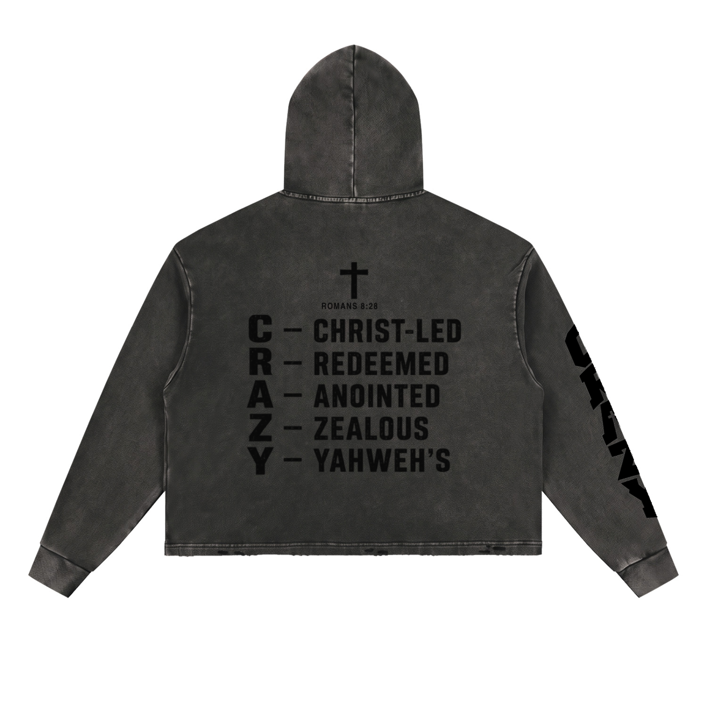 CRAZY COLLECTION - Vintage Washed Frayed-Hem Hoodie