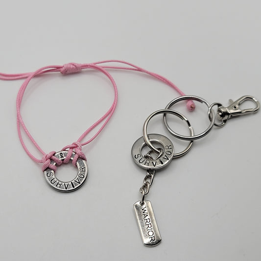 Cancer Bracelet and Keychain set